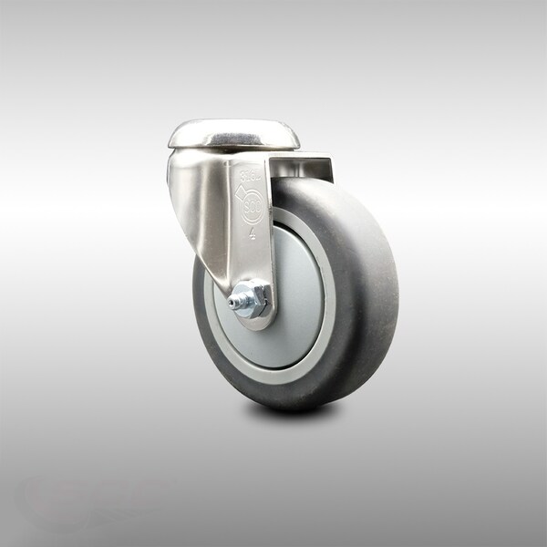 4 Inch 316SS Thermoplastic Rubber Wheel Swivel Bolt Hole Caster